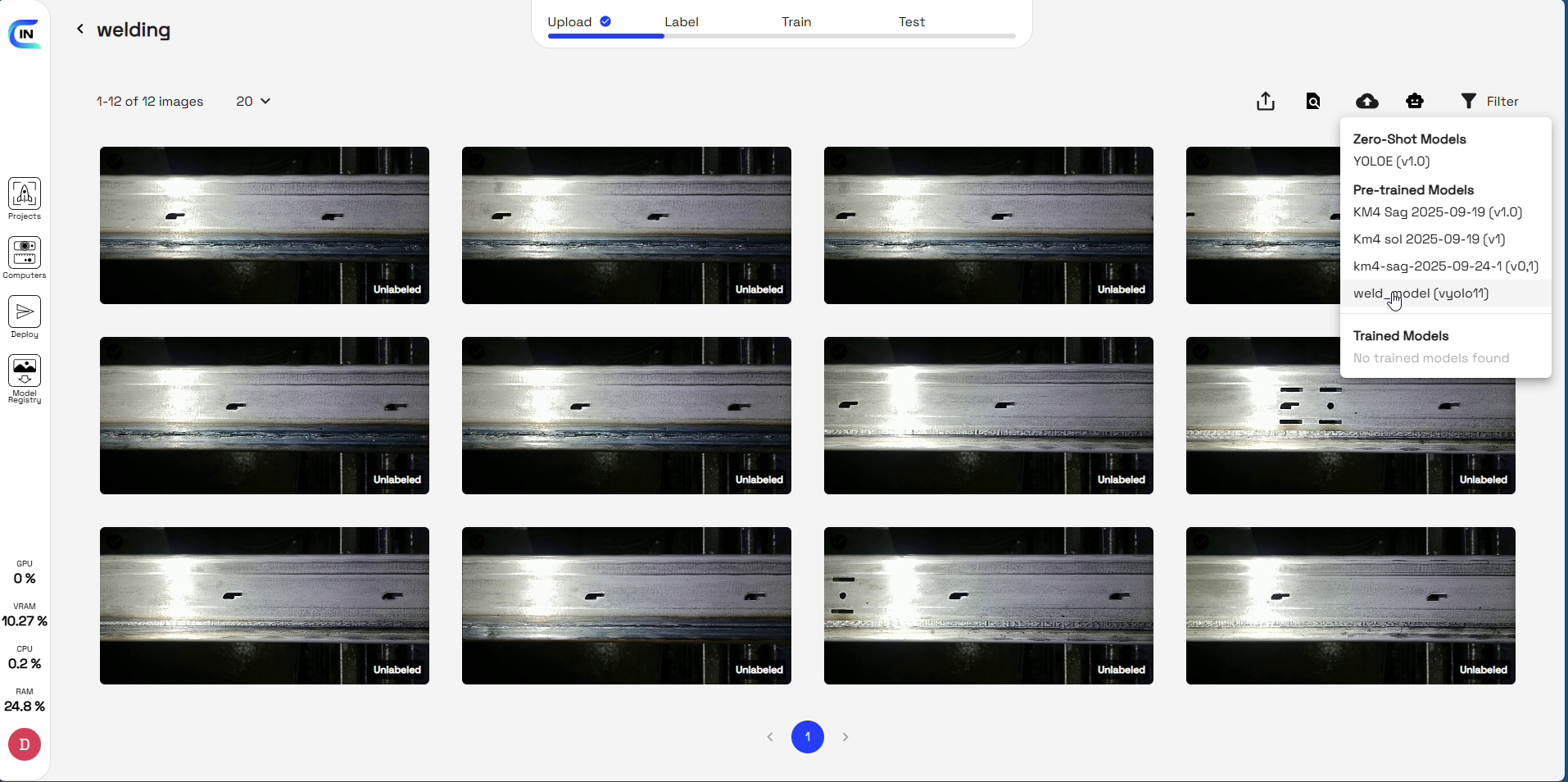 AI Model Selection Menu