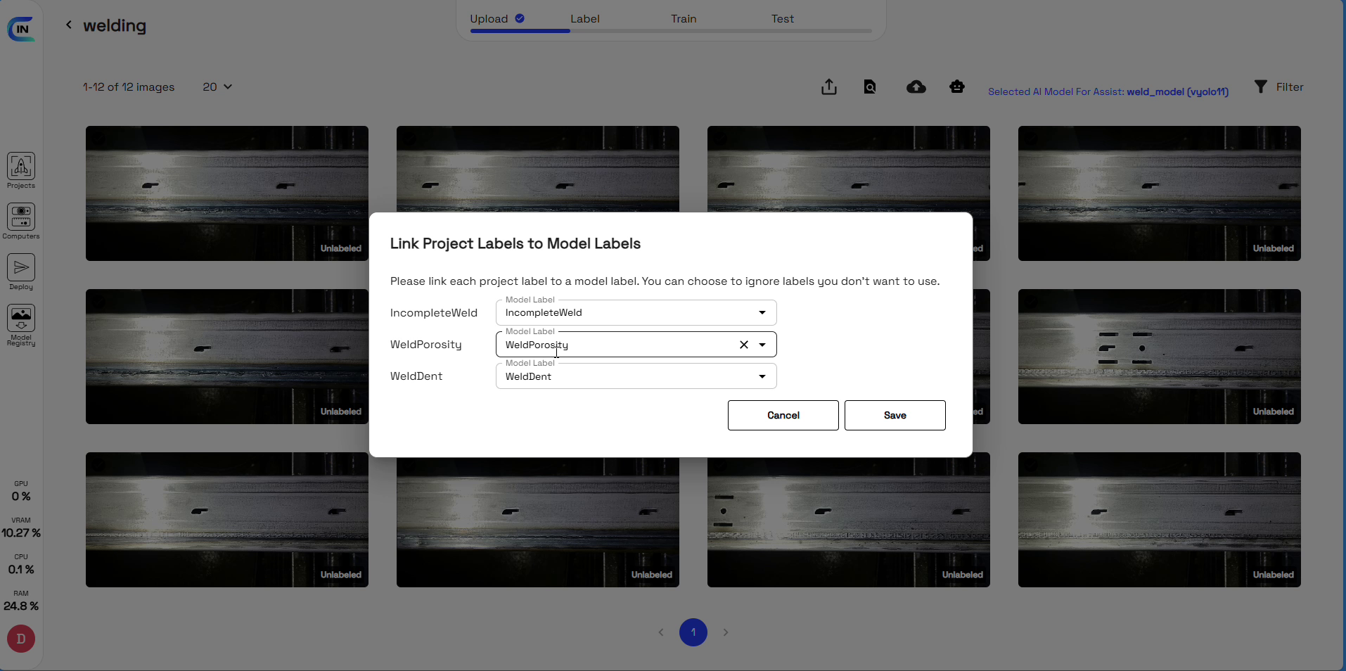 Label Mapping Dialog