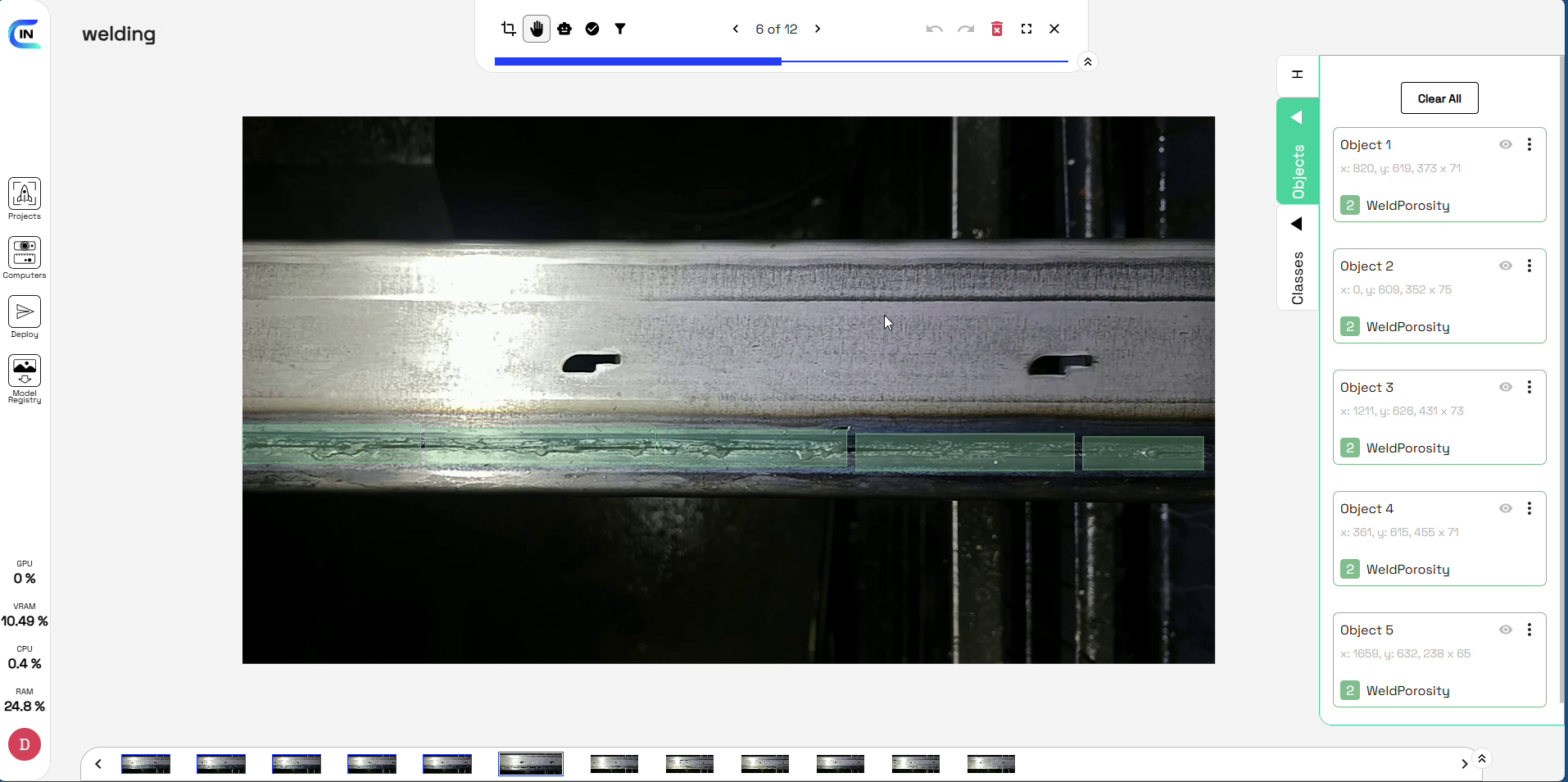 Multiple Images Labeled with AI Assist