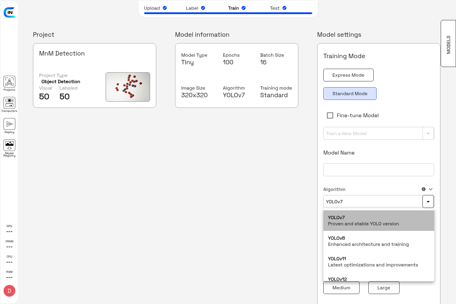 Algorithm Selector Dropdown